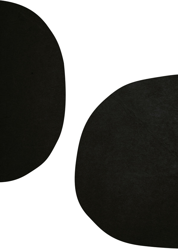 Minimalistisk design med organiske sorte former