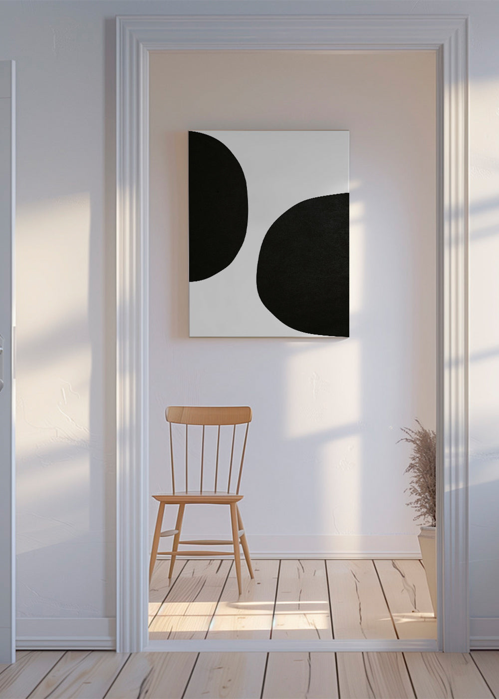 Minimalistisk design med organiske sorte former