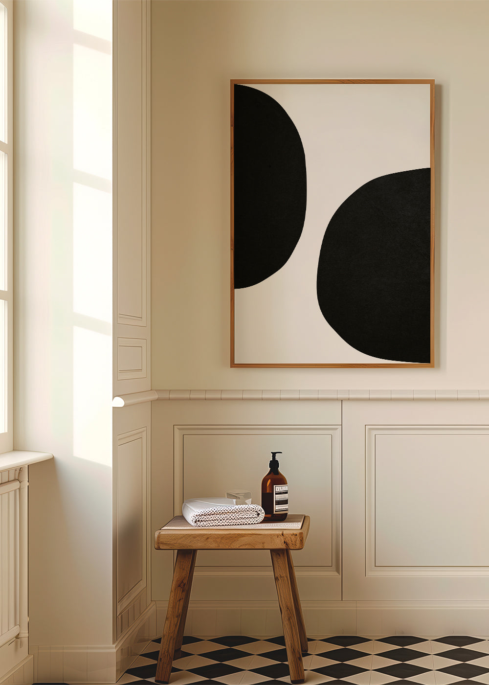 Minimalistisk design med organiske sorte former