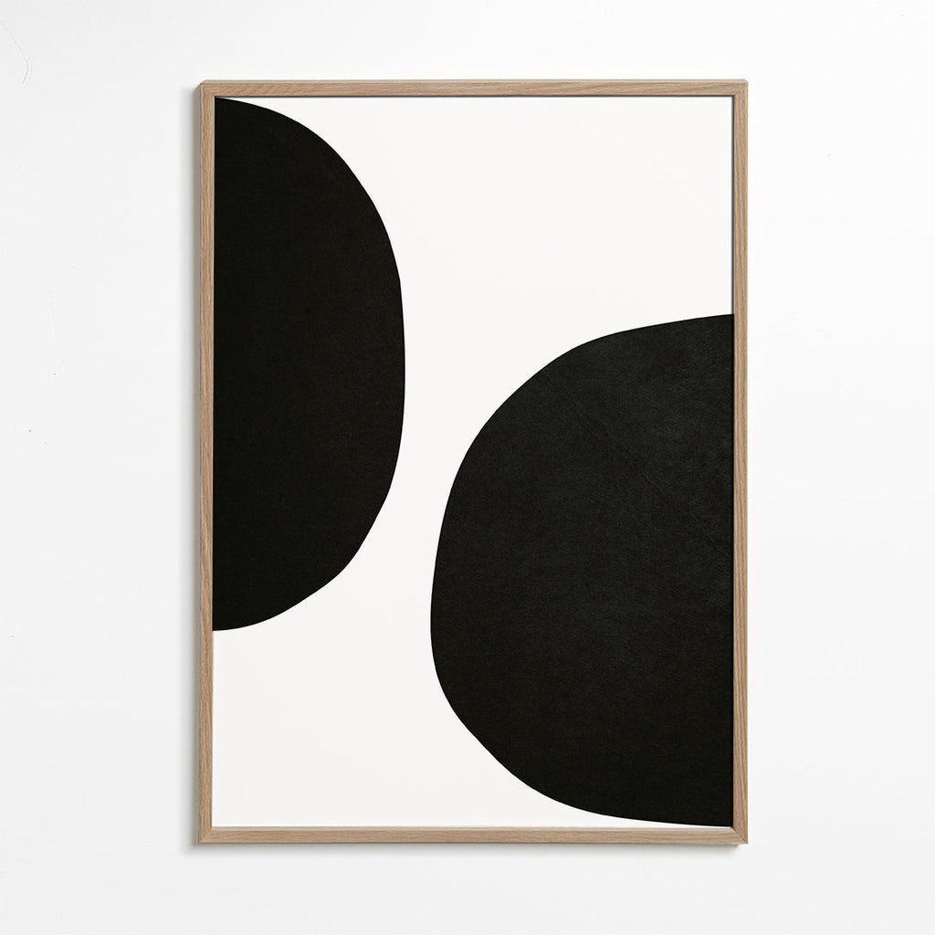 Minimalistisk design med organiske sorte former