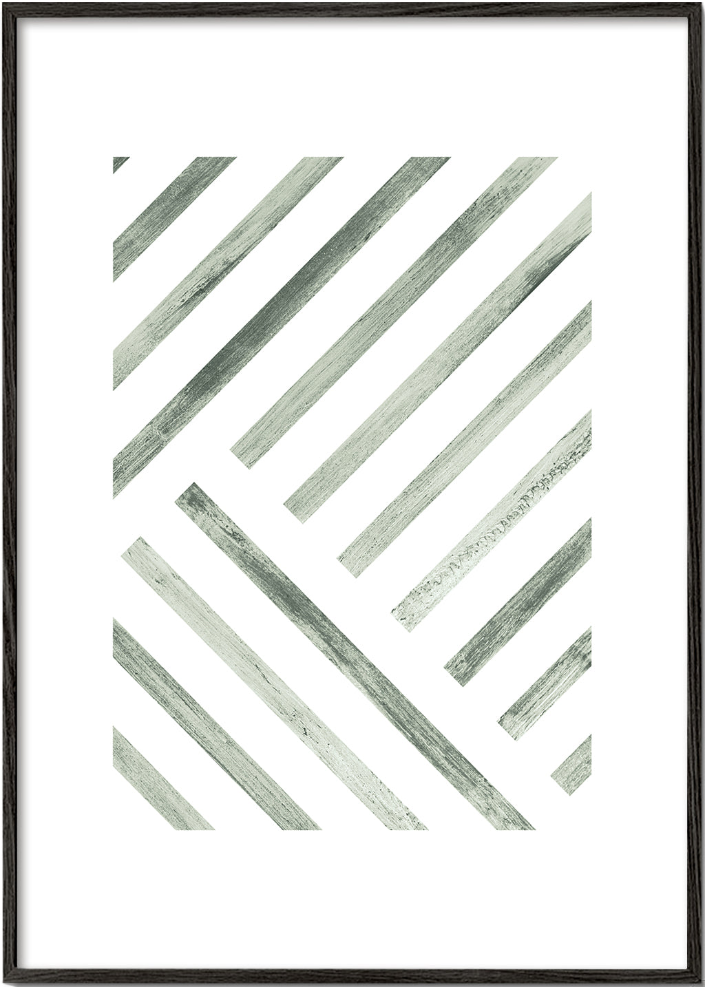 Geometrisk plakat diagonale grønne striber