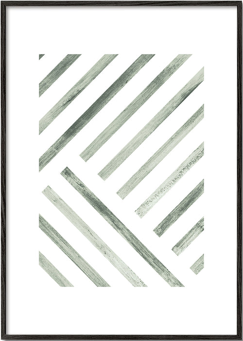 Geometrisk plakat diagonale grønne striber