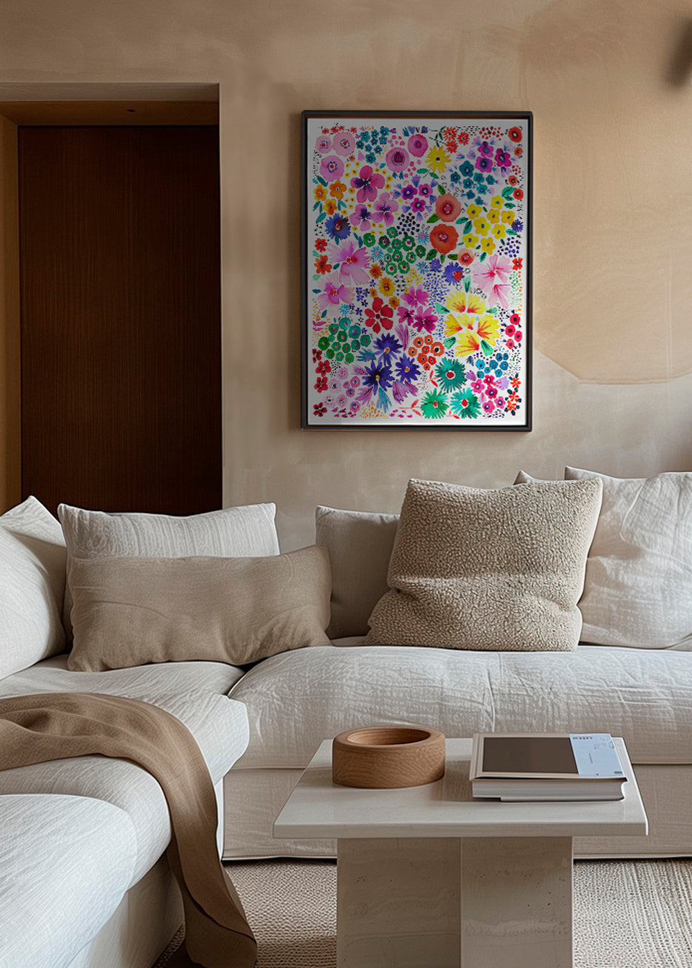 Botanisk plakat farverige blomster