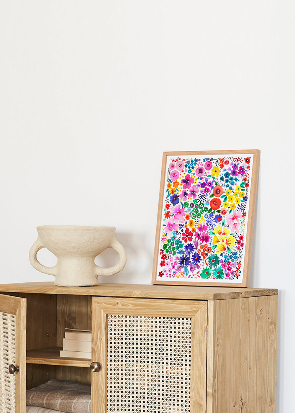Botanisk plakat farverige blomster