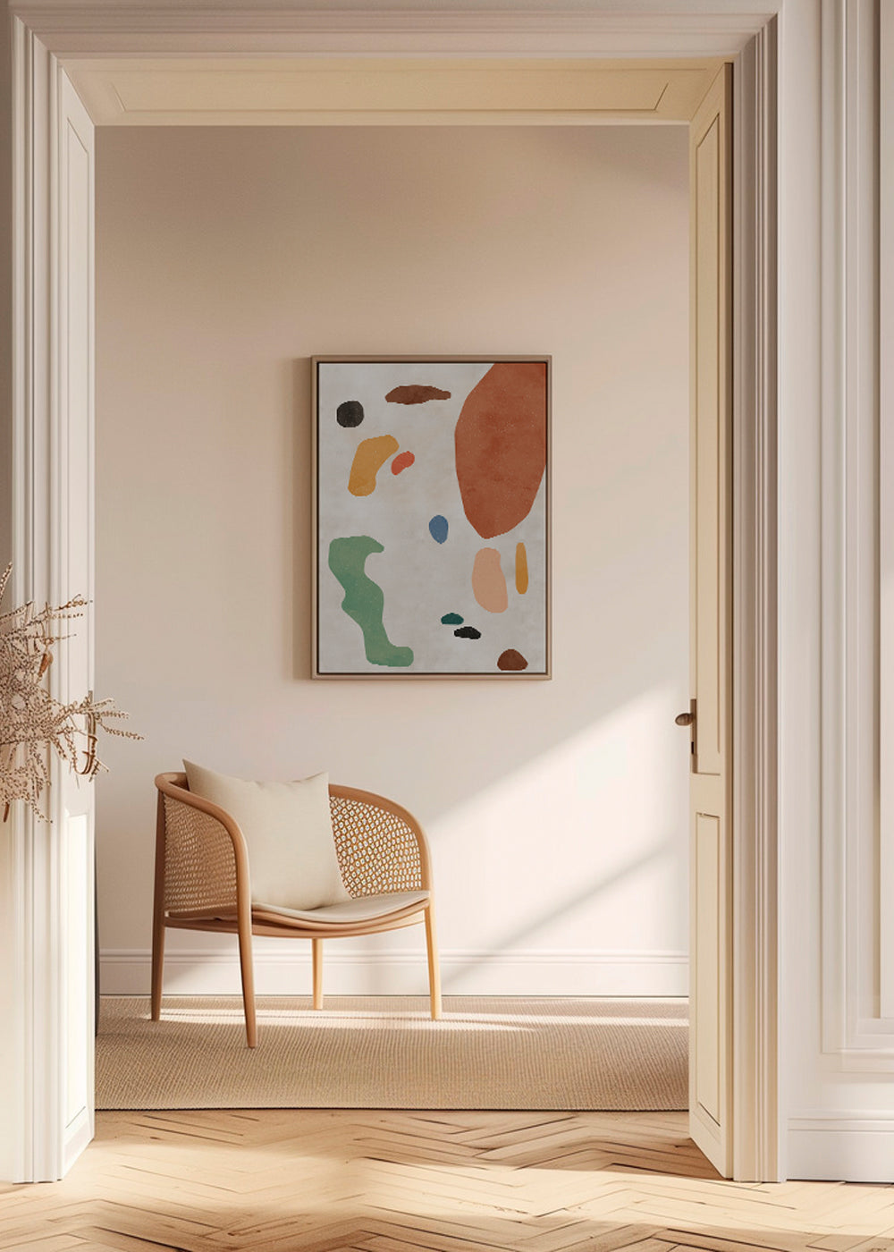 Abstrakt kunst med organiske terracotta former