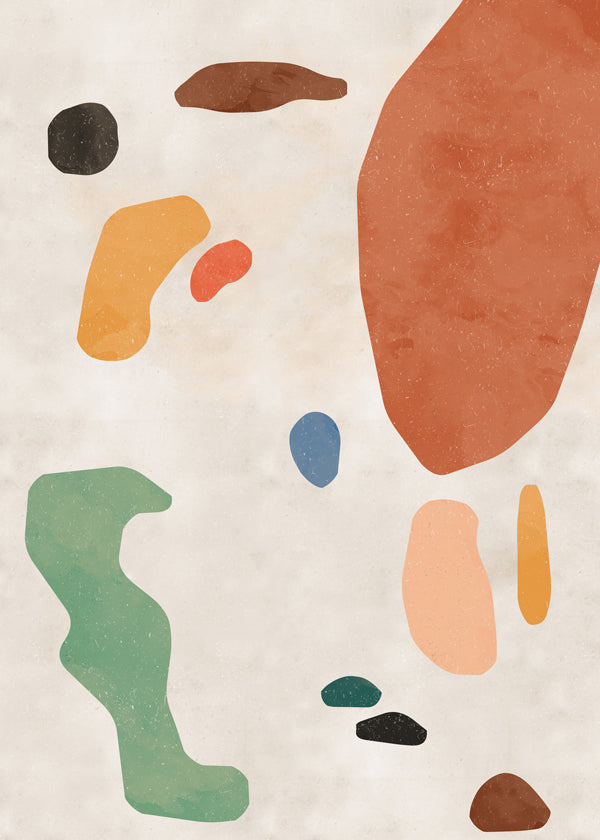 Abstrakt kunst med organiske terracotta former