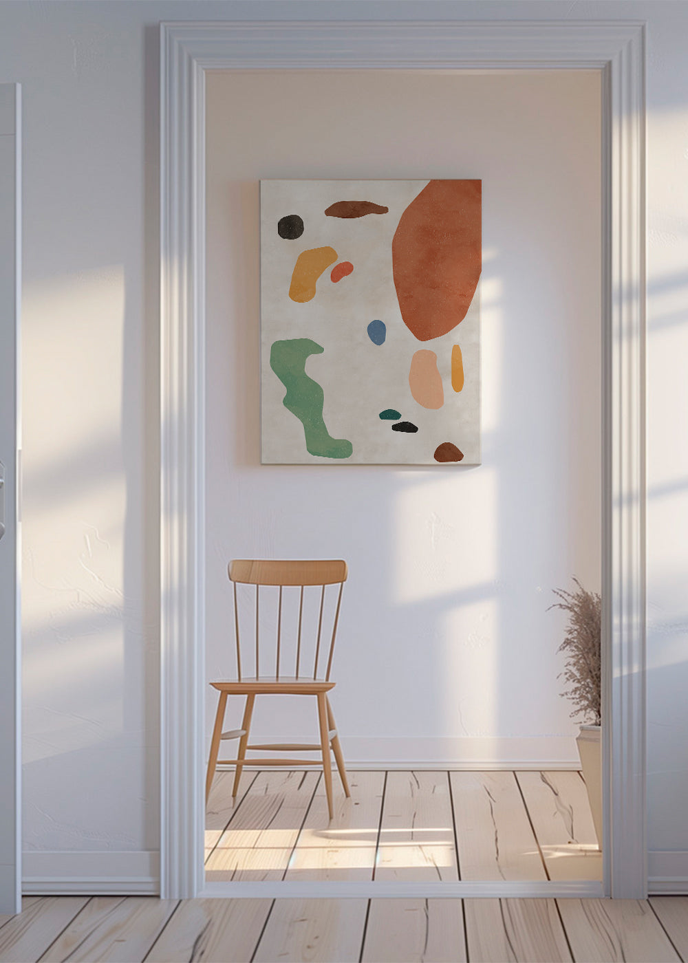 Abstrakt kunst med organiske terracotta former
