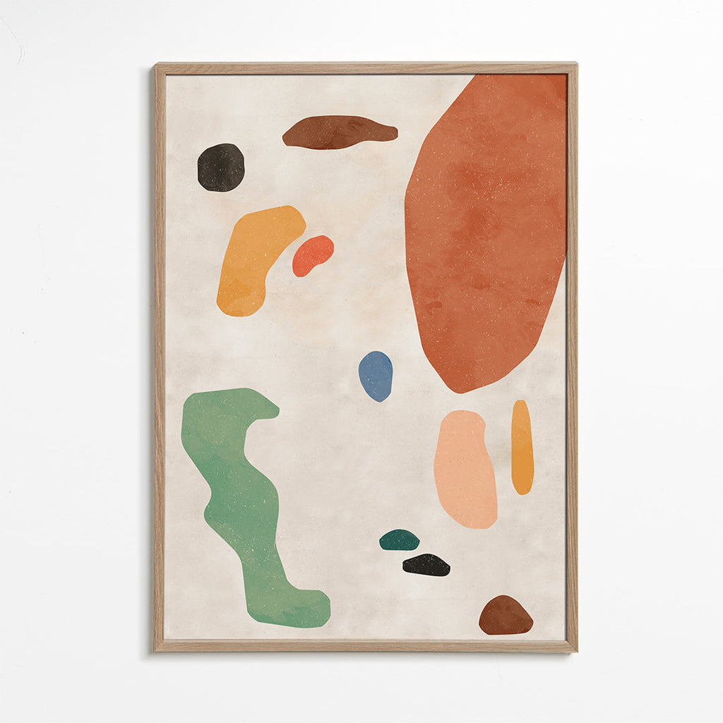 Abstrakt kunst med organiske terracotta former