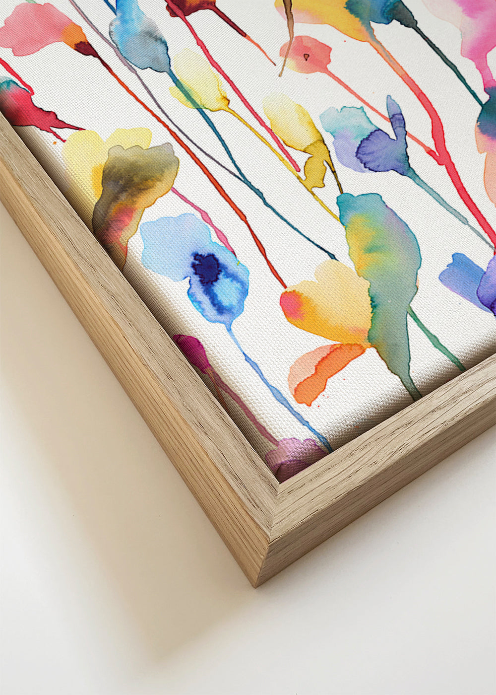 Botanisk akvarelplakat med vilde blomster