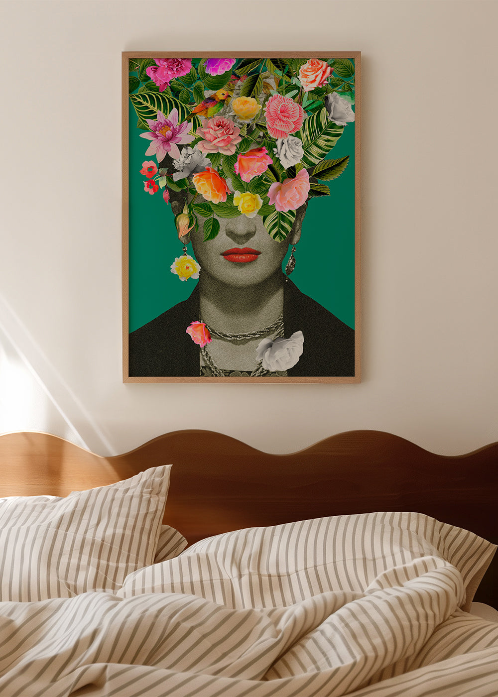 Illustration portræt med blomsterkrone