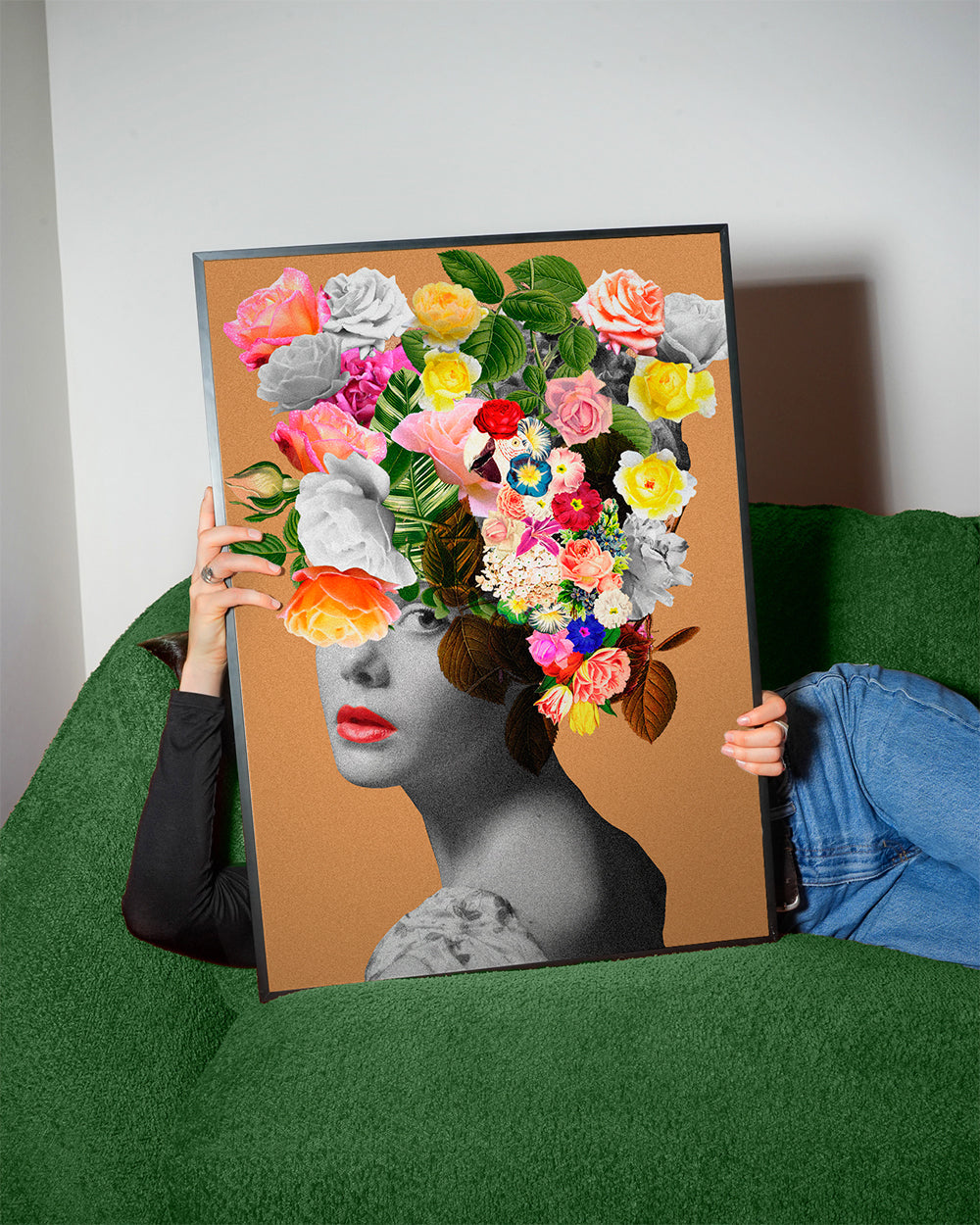 Botanisk plakat med blomsterportræt