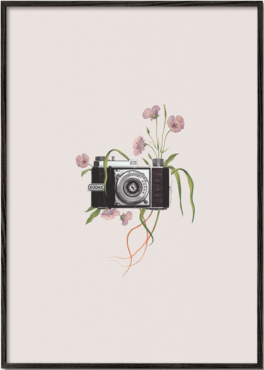 Vintage kamera med blomster