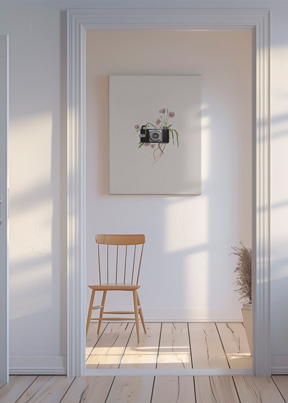 Vintage kamera med blomster