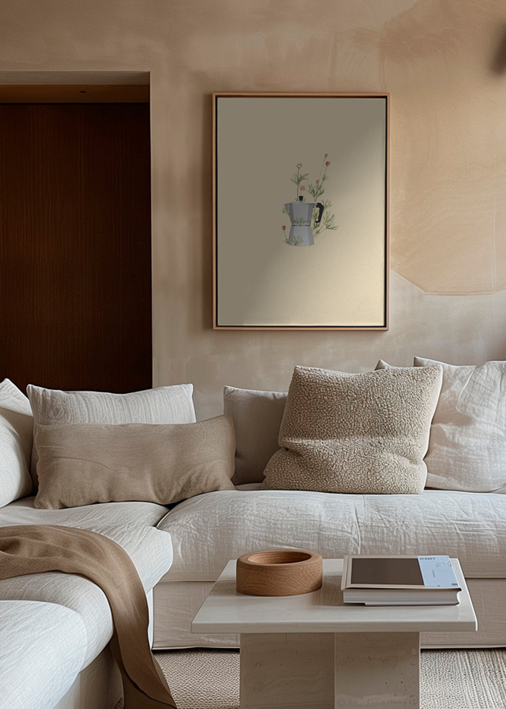 Køkkenkunst moka med blomstermotiv