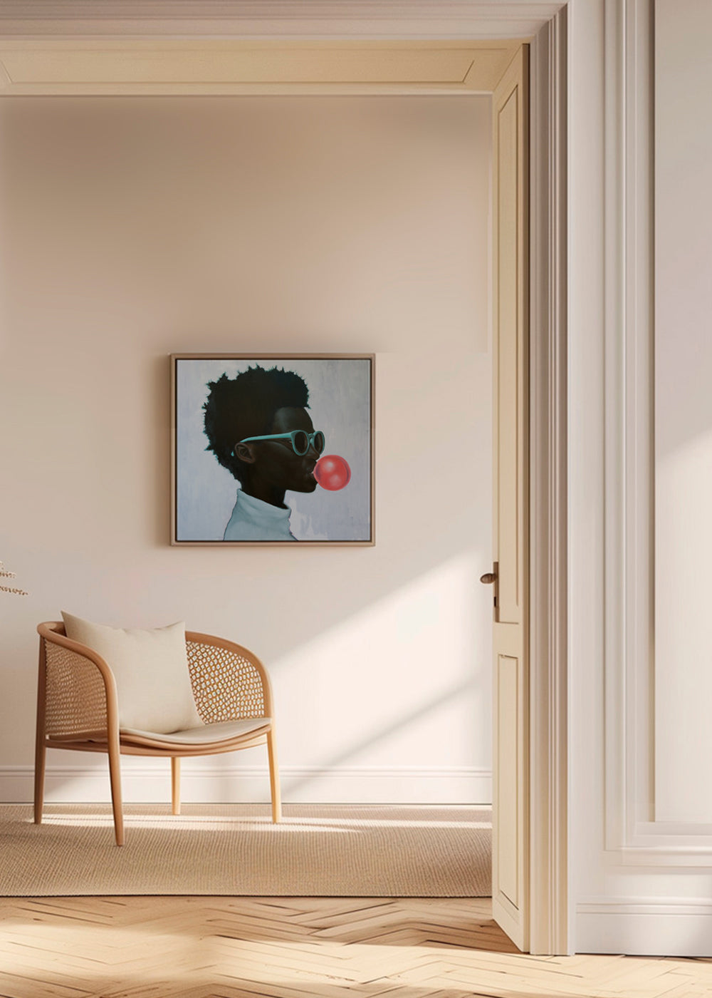 Profilillustration med tyggegummibold