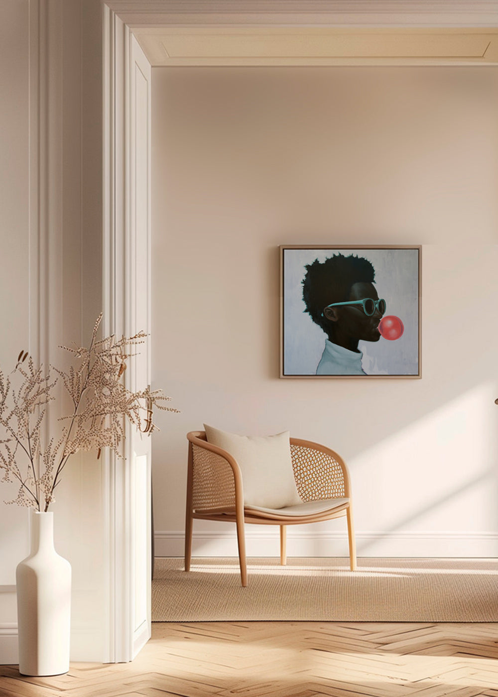 Profilillustration med tyggegummibold
