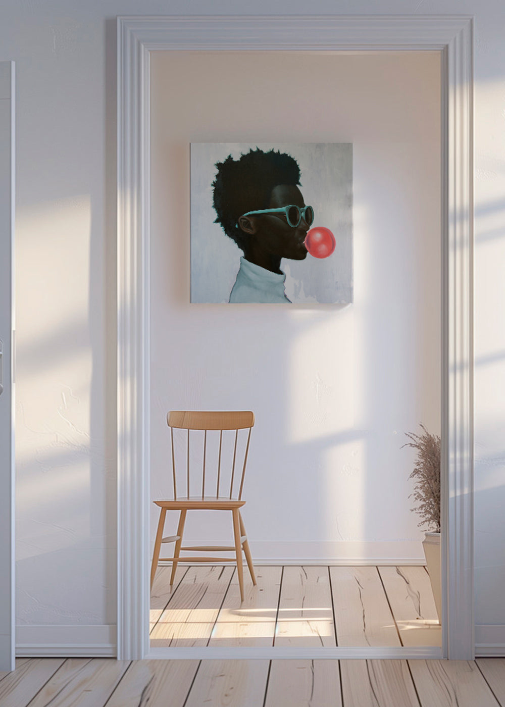 Profilillustration med tyggegummibold