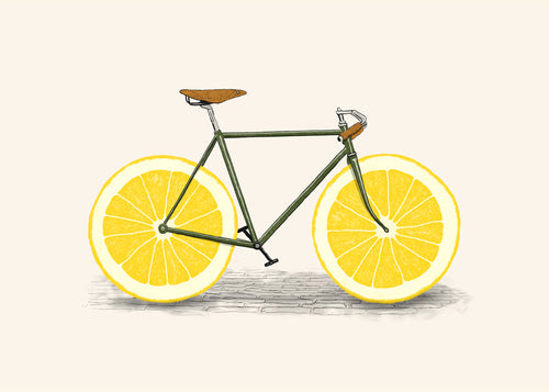 Køkkenkunst cykel med citronhjul