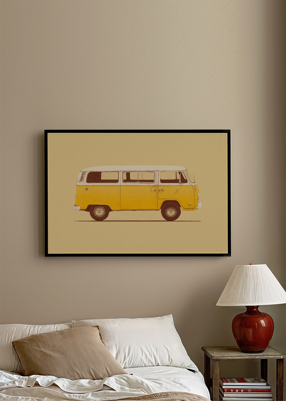 Retro illustration gul varevogn