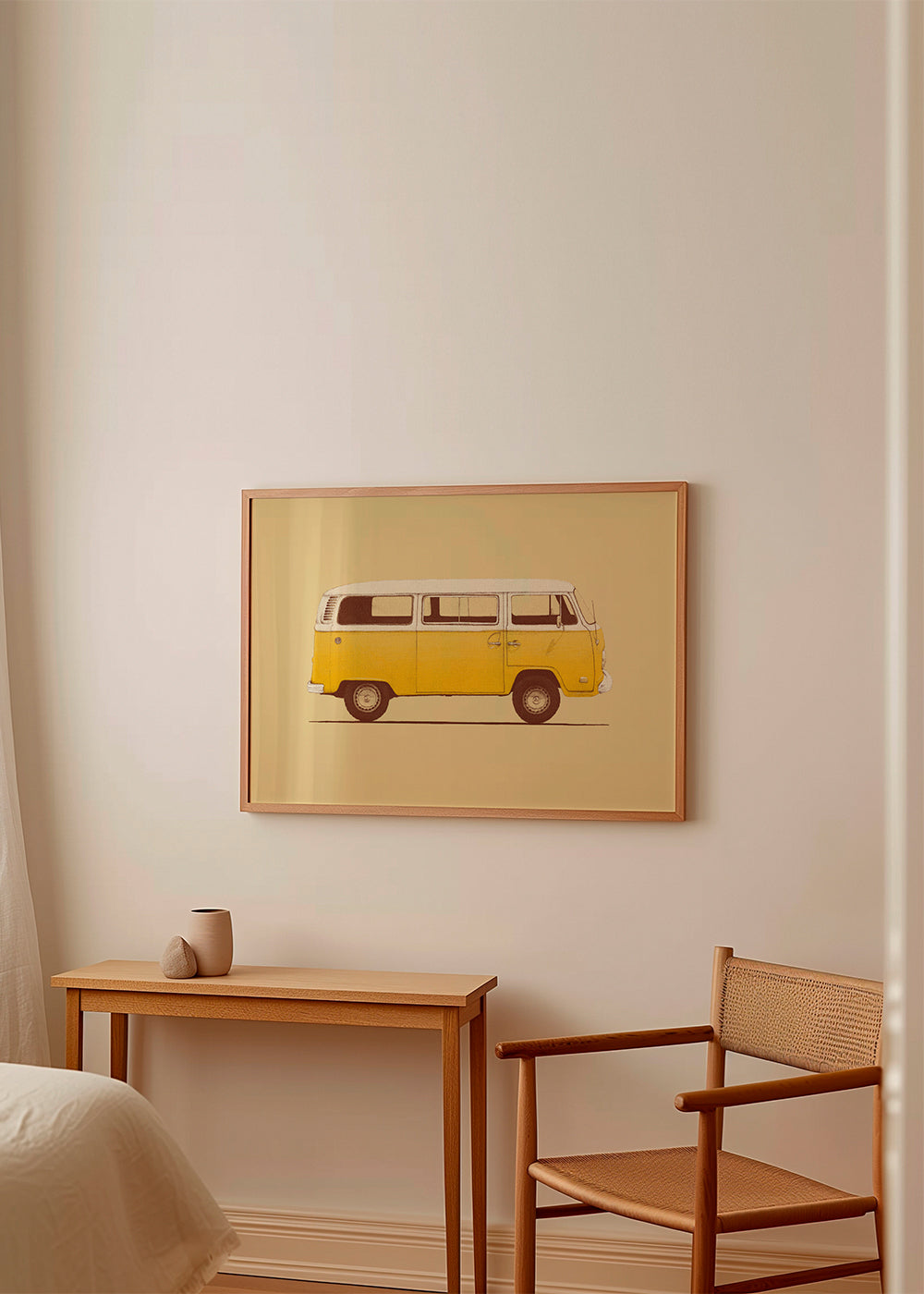 Retro illustration gul varevogn