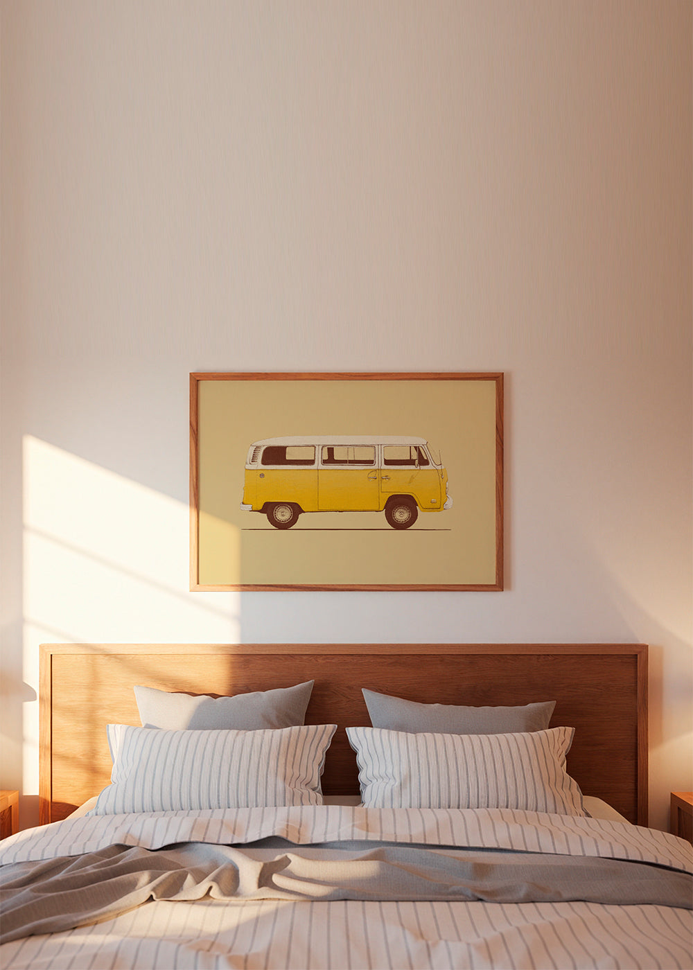 Retro illustration gul varevogn