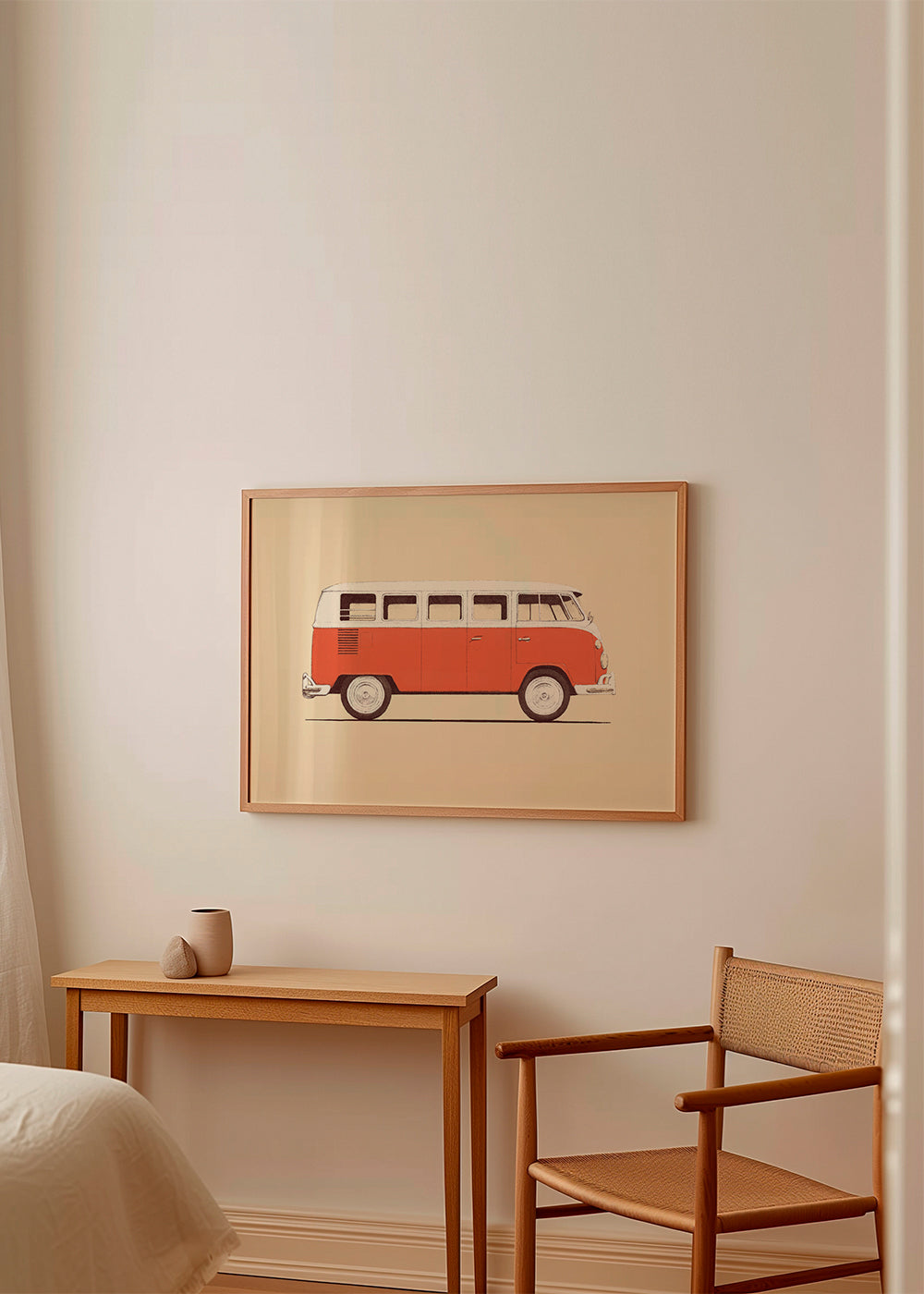 Vintage rød varevogn plakat