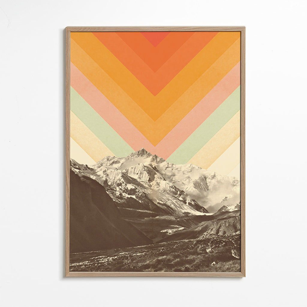 Landskabstavle med tinder og retro chevron