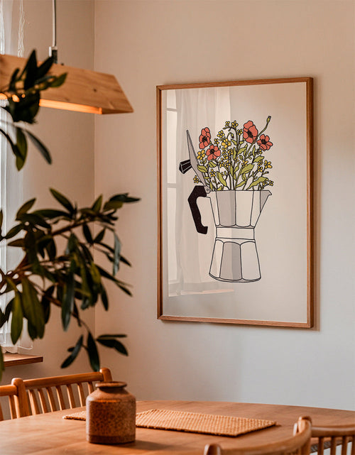 Køkkenkunst moka med blomster