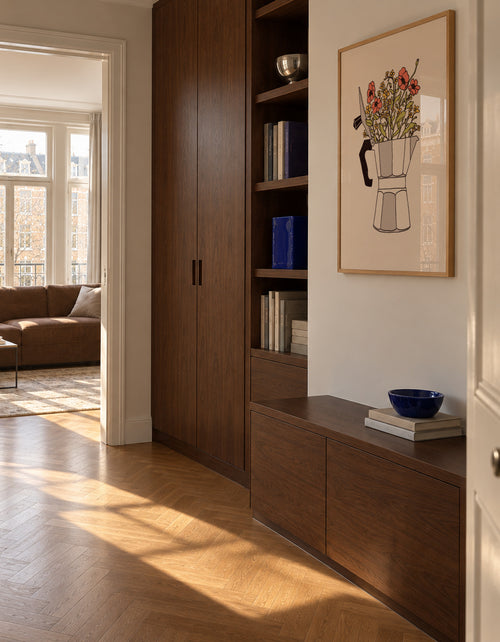 Moka Flowers - Framed poster in an interior