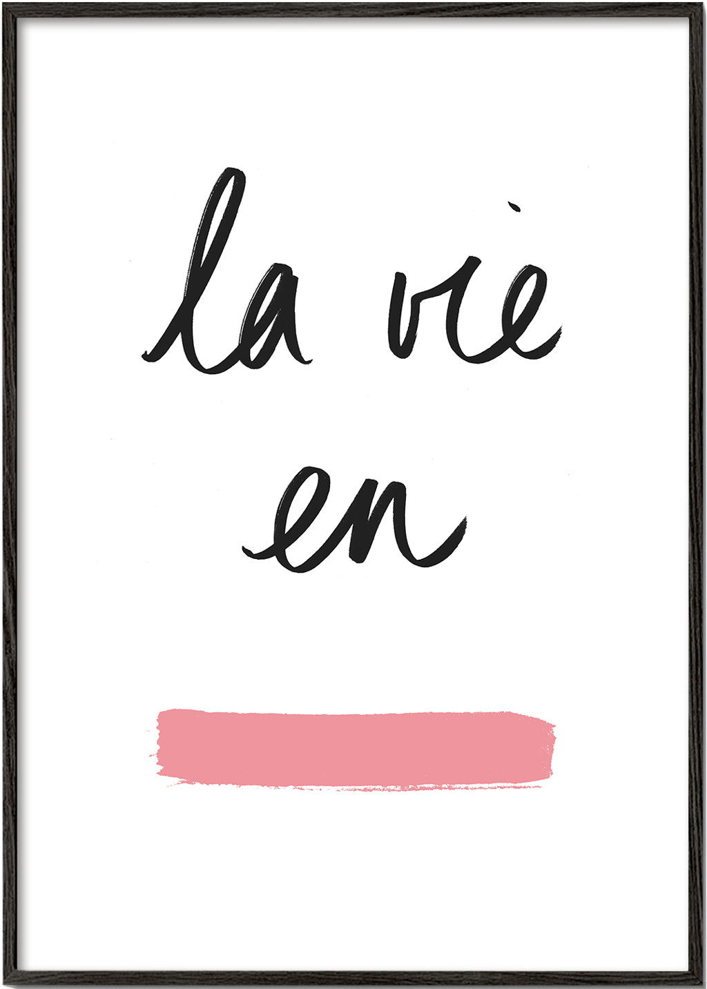 Illustration La vie en med lyserød penselstrøg