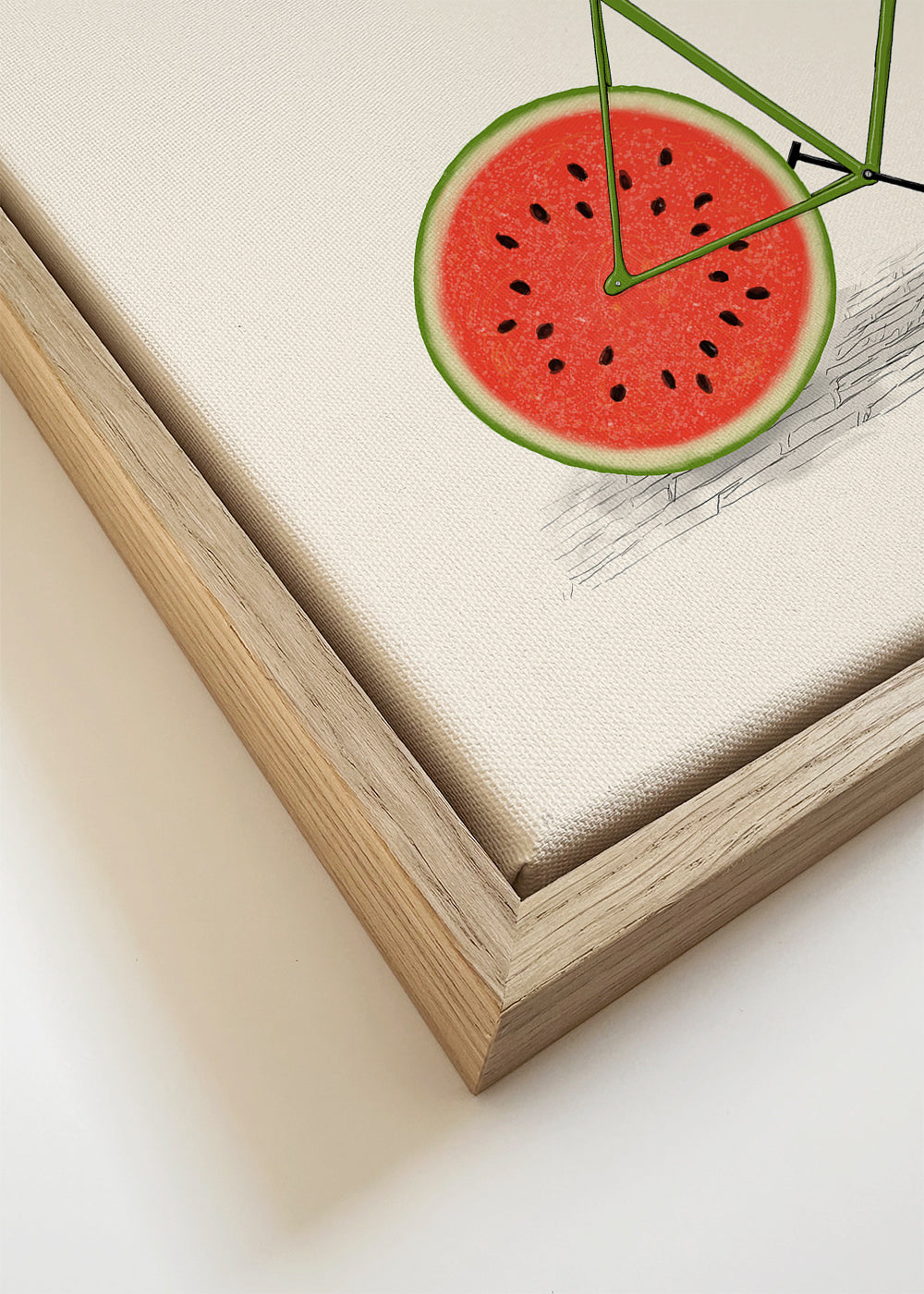 Køkkenkunst med cykel og vandmelonhjul