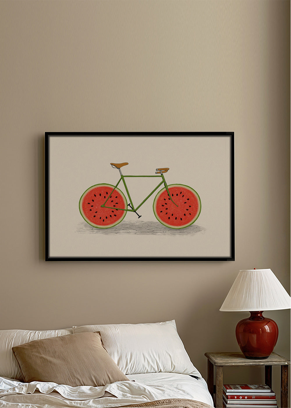 Køkkenkunst med cykel og vandmelonhjul