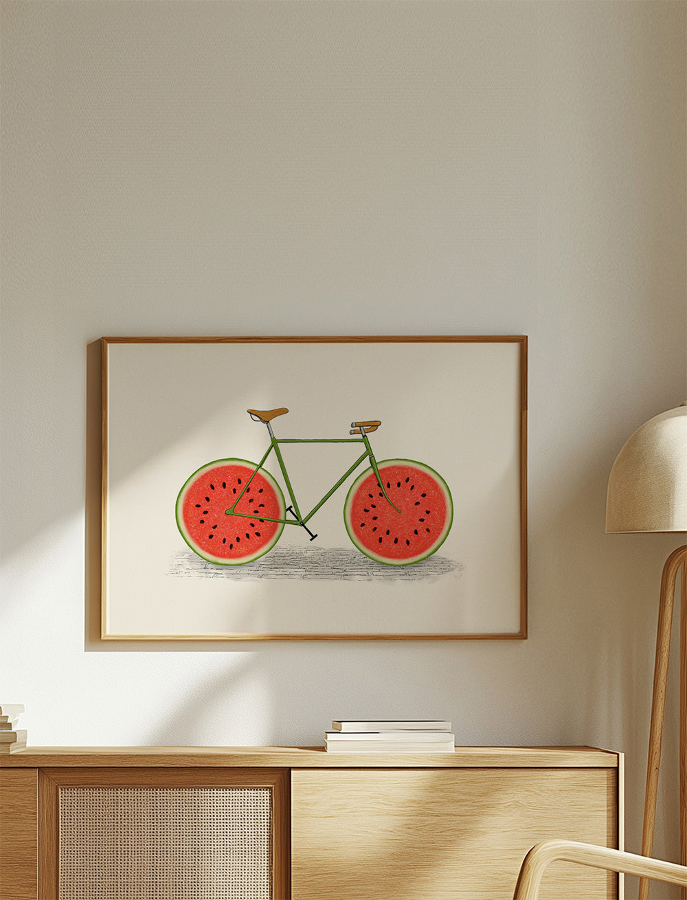 Køkkenkunst med cykel og vandmelonhjul
