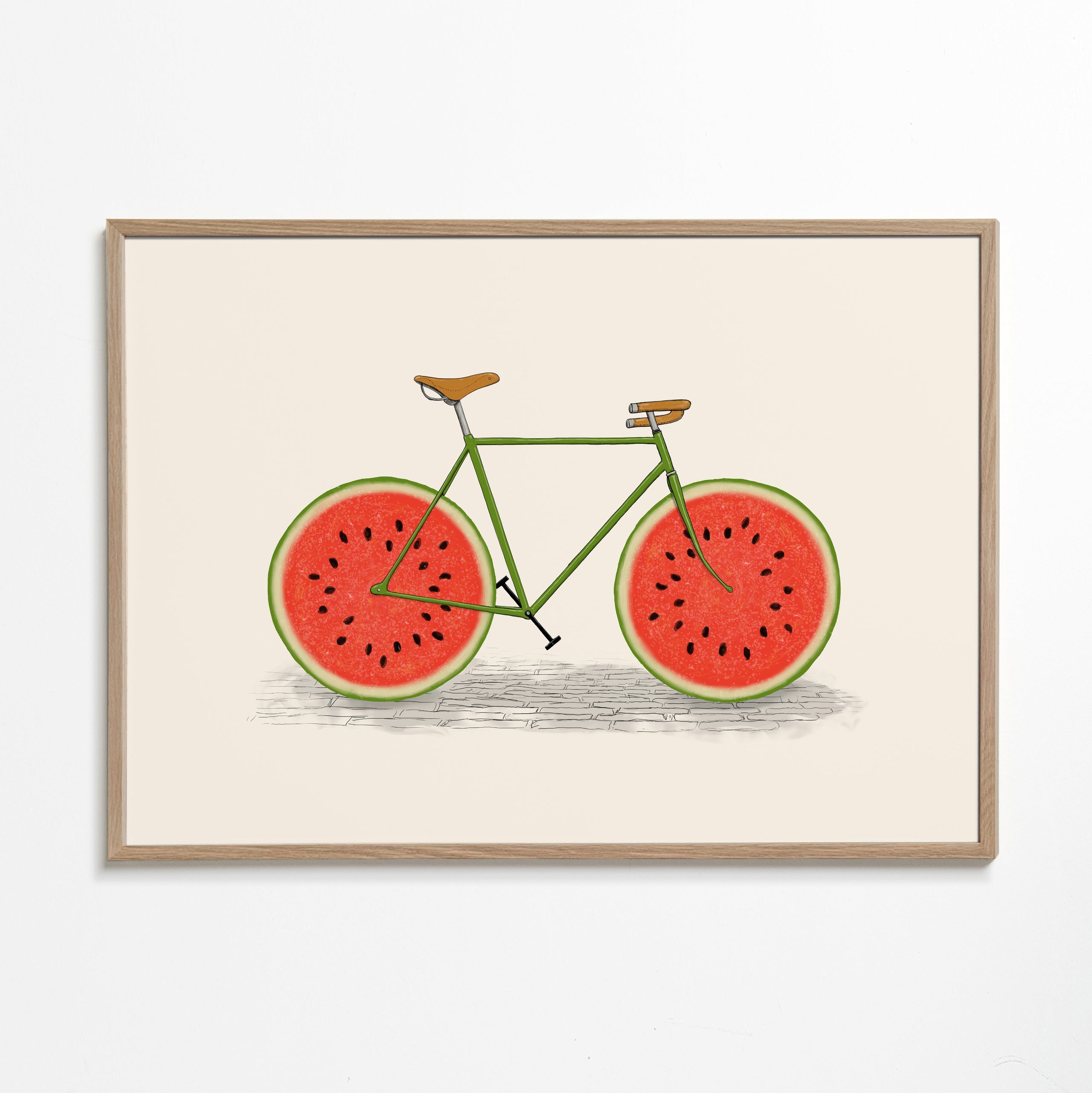 Køkkenkunst med cykel og vandmelonhjul