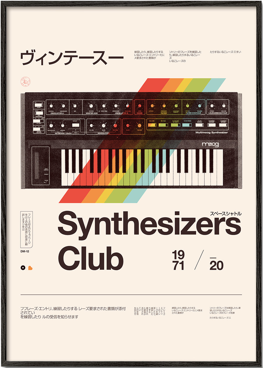 Vintage plakat med analog synthesizer
