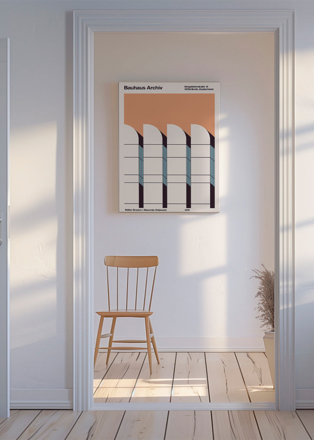 Geometrisk plakat Bauhaus Archiv facade
