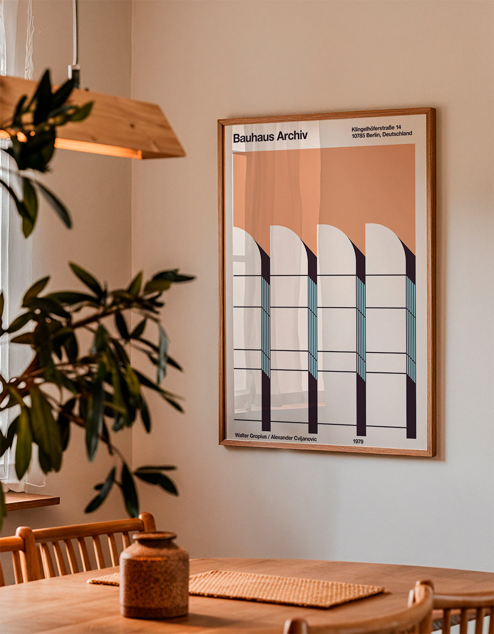 Geometrisk plakat Bauhaus Archiv facade