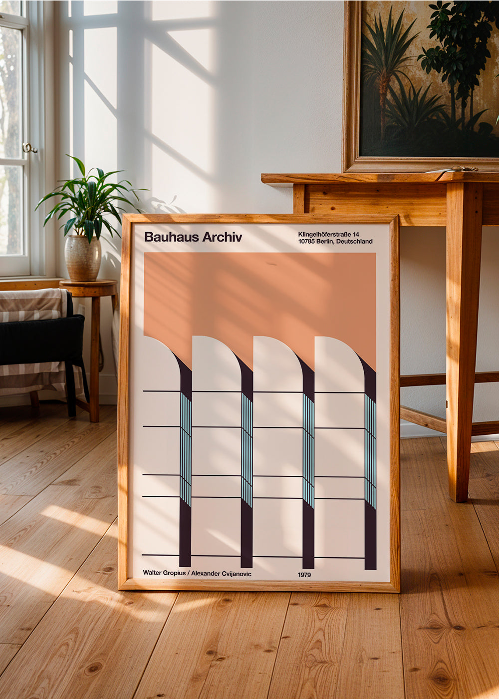 Geometrisk plakat Bauhaus Archiv facade