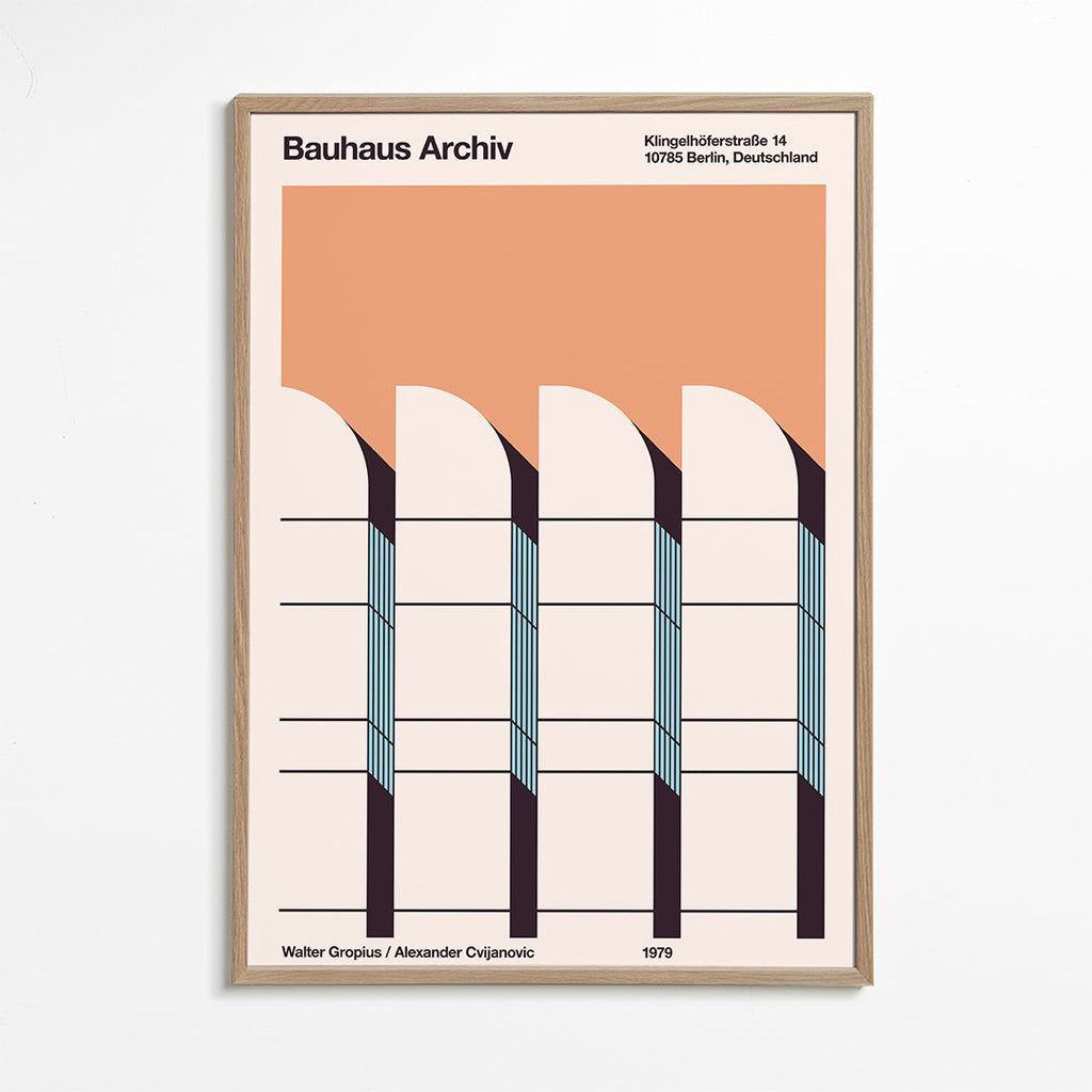 Geometrisk plakat Bauhaus Archiv facade