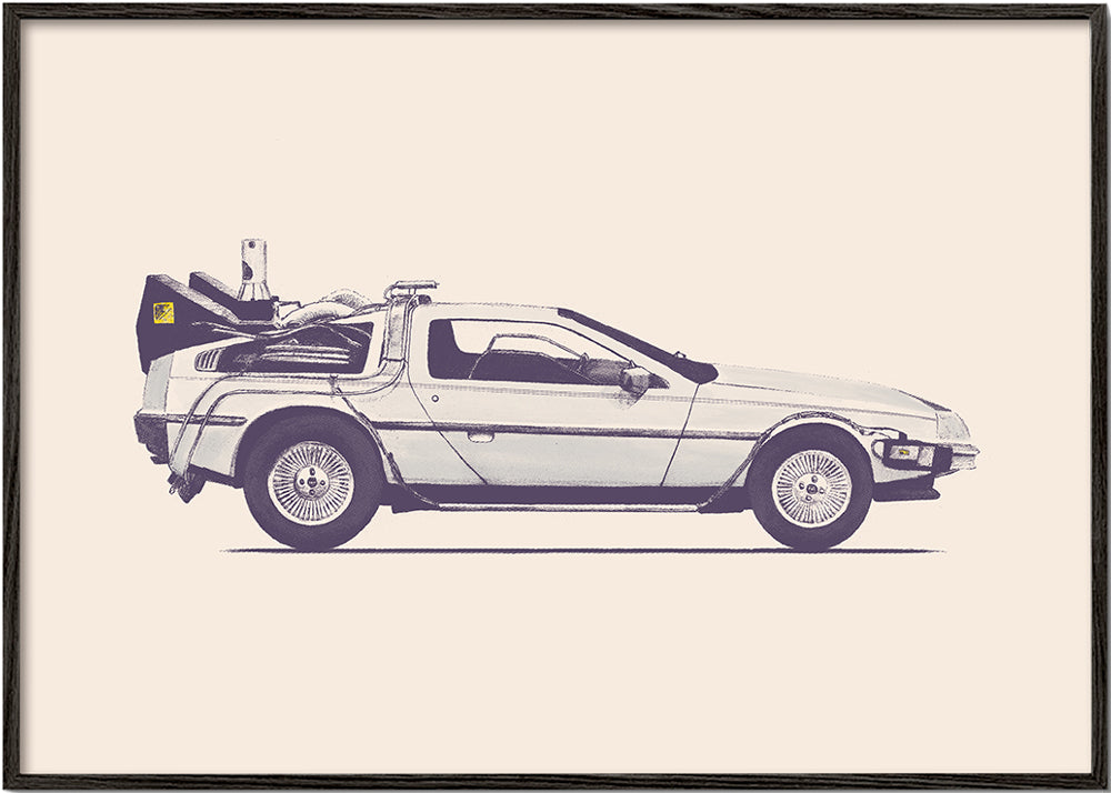 Vintage plakat DeLorean side