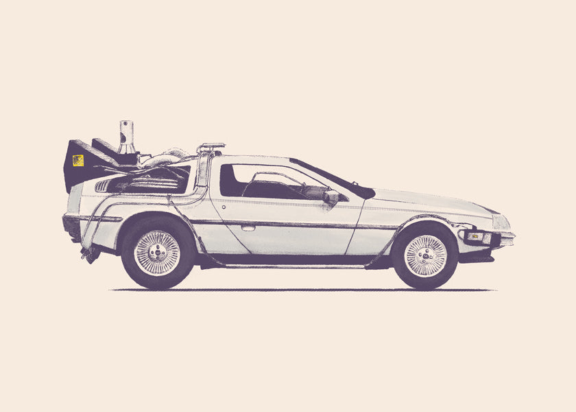 Vintage plakat DeLorean side