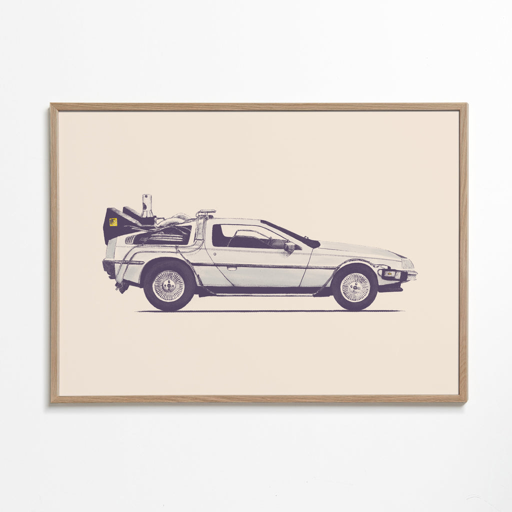 Vintage plakat DeLorean side