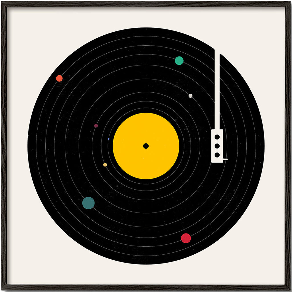Vintage plakat med vinyl grafik