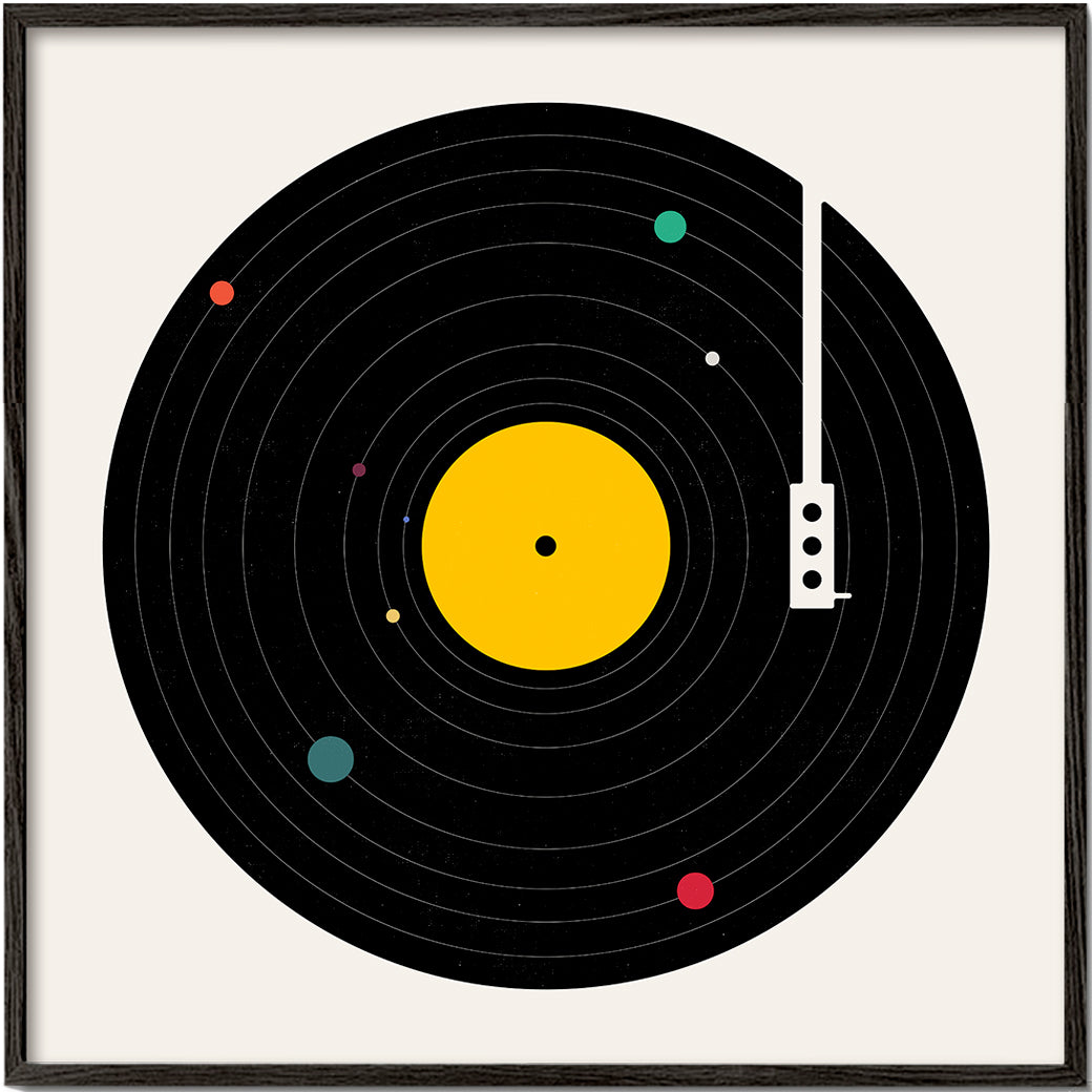 Vintage plakat med vinyl grafik