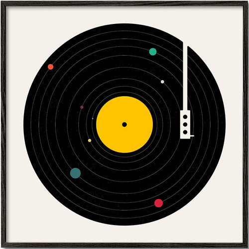Vintage plakat med vinyl grafik