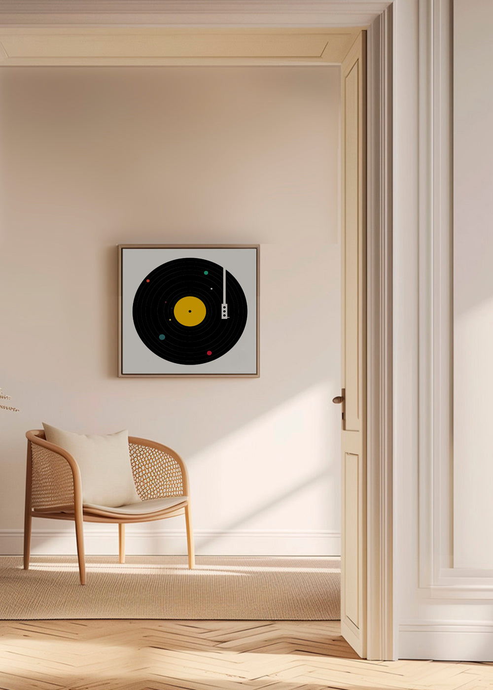 Vintage plakat med vinyl grafik