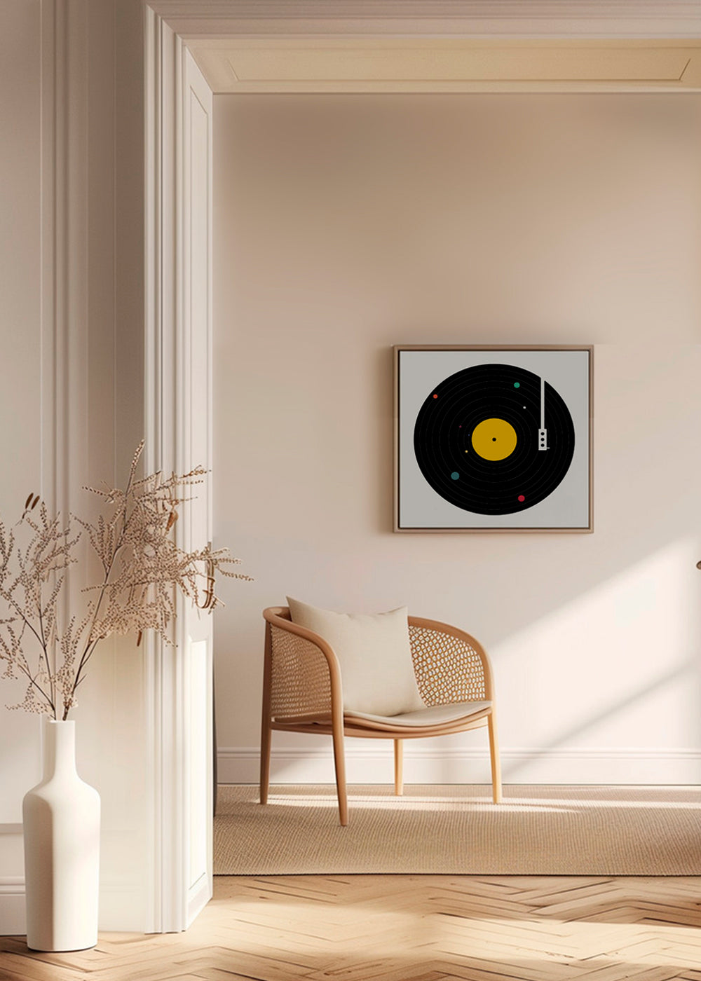 Vintage plakat med vinyl grafik
