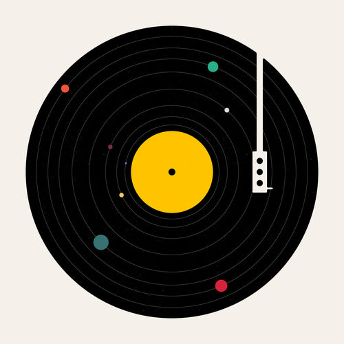 Vintage plakat med vinyl grafik