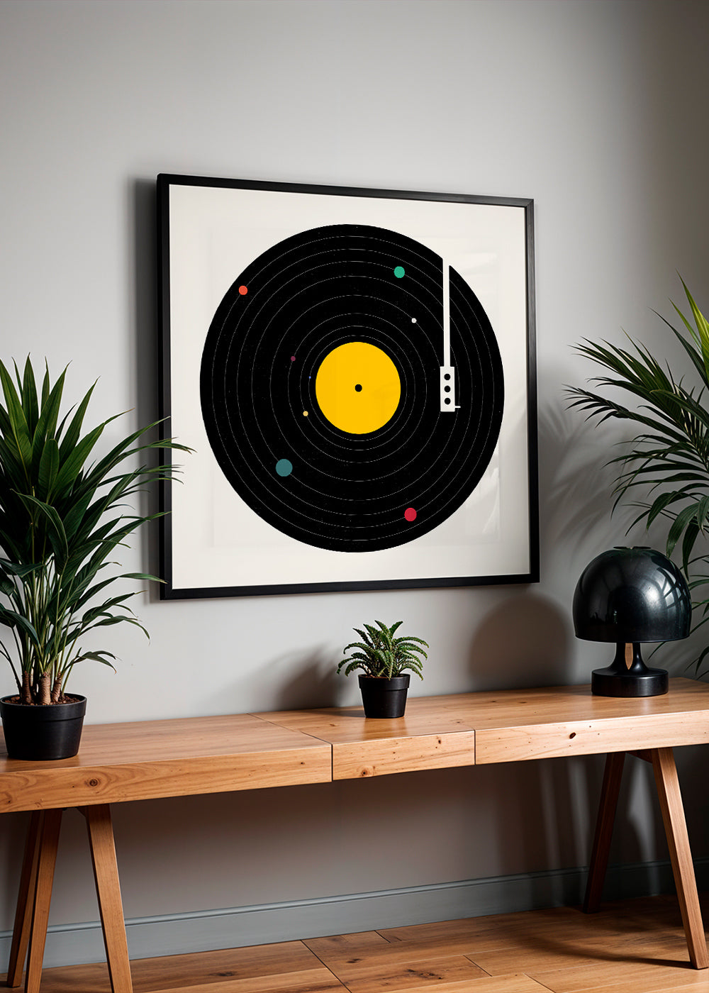 Vintage plakat med vinyl grafik