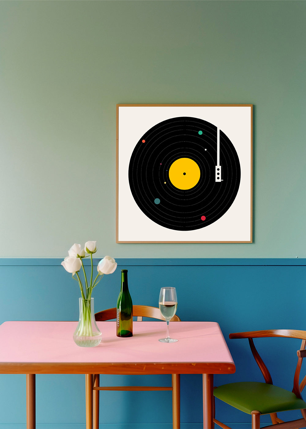 Vintage plakat med vinyl grafik